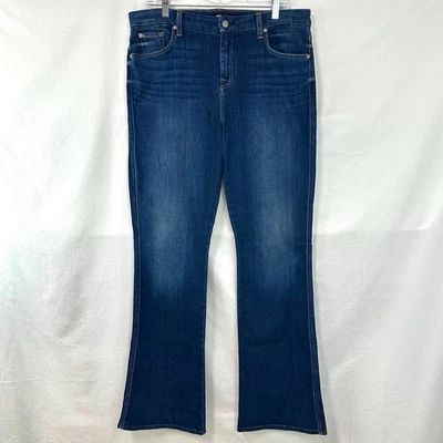7 FOR ALL MANKIND Blue Dark Wash Denim "A Pocket" Jeans Stretch Men's 33 2000s - Image 1 of 4