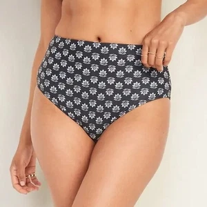 Bikini Old Navy Plus tiro alto clásico negro flor parte inferior de natación para mujer talla 4X - Imagen 1 de 7