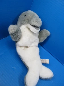 RBI Ron Banafato PLUSH DOLPHIN GREY WHITE 13" hand puppet no noise sound - Picture 1 of 7