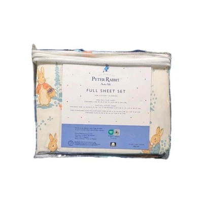 The World of Peter Rabbit by Beatrix Potter 100% Cotton 4pc FULL Sheet Set  - Image 1 of 3