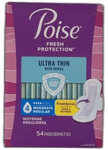 Poise Ultradünne Inkontinenz- & Wochenbetteinlagen mit Flügeln Blase undicht 54 Einlagen - Bild 1 von 3