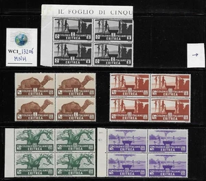 WC1_13206. IT. COL.: ERITREA. Blocks 1936 AFRICAN THEMES. Scott 158-167. MNH - Picture 1 of 1