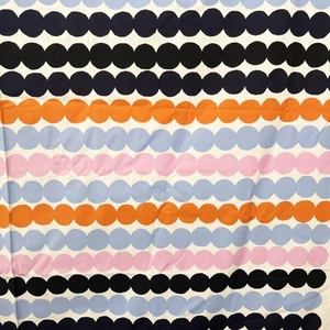 Marimekko Rasymatto pastels & black dots cotton fabric pop art mod Scandinavia - Picture 1 of 5