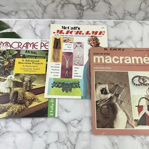 Vintage 70s Macrame Book Lot of 3 Mccalls Step by Step Animal Pets Crafts - Picture 1 of 15