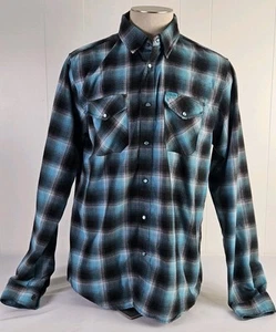 Dixxon Flannel Shirt Pensacola Plaid Button Down Pearl Snap Sz LT - Picture 1 of 10