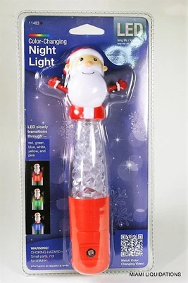 Color-Changing LED Night Light w/ Sensor Santa Claus Jasco 11483 8" Holiday Xmas - Image 1 of 2