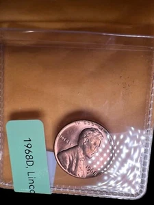 1968 D Lincoln Cent AU Red Brown Strong Business Strike - Picture 1 of 7