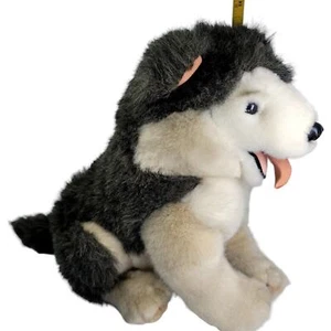 1986 Vintage Dayton Hudson Husky Wolf Dog Sled Plush Stuffed Animal Zippity Med - Picture 1 of 11