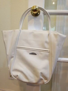 Carita Paris Handtasche Geldbörse Tragetasche cremefarben elfenbeinweich - Bild 1 von 11