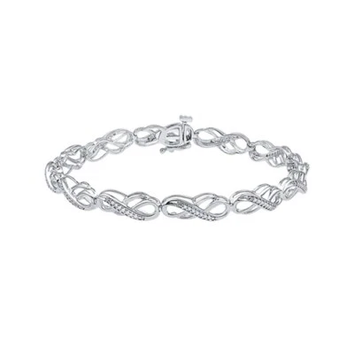 1/4 ct. tw. Brazalete Diamante Piedra Natal de Abril Infinito 7 1/4" en Oro Blanco de 10K Foto 1 de 4