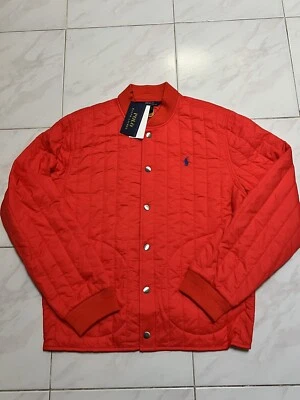 Polo Ralph Lauren Light Puffer Niños Botón Chaqueta XL 18-20 Coral Naranja Foto 1 de 2