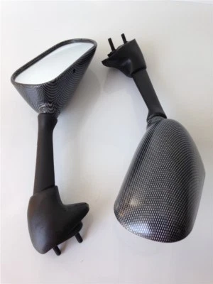 Espelhos laterais de fibra de carbono ajuste 2000-2006 Yamaha YZF-R1/2000-2001 Yamaha FZS600 Fa - Imagem 1 de 4