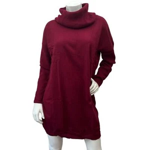 Women's Turtleneck Knit Sweater Batwing Long Sleeve Pullover Wine red Dress XL - Picture 1 of 9