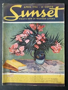Sunset Magazine April 1936 1930er Lifestyle Reise Rezepte Gartenwerbung - Bild 1 von 12