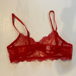 Sujetador balconette transparente de encaje rojo Shein talla S para mujer - 006 - Imagen 1 de 5