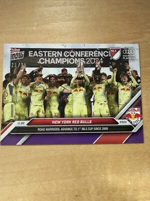 2024 Topps Now MLS 170 NEW YORK RED BULLS EASTERN CONFERENCE CHAMPS PURPLE /25 - Image 1 of 2