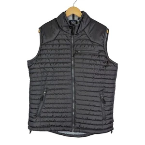 Nat Nast Mens Large Black Puffer Quilted Sleeveless Full Zip Lightweight Vest - Picture 1 of 4