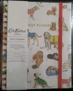 CATH KIDSTON London Undated Spiral Daily Planner DOGS 128 Pages Cloth Cover - Picture 1 of 2