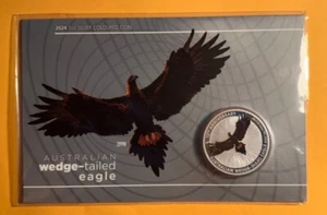2024 Australian Wedge-Tailed Eagle 10th Anni $1 1oz Silver Coloured Coin in Card - Bild 1 von 5