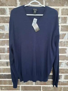 Suéter Pullover Jos A Bank Para Hombres Azul Marino Acanalado Manga Larga Algodón Pima L Nuevo - Imagen 1 de 4