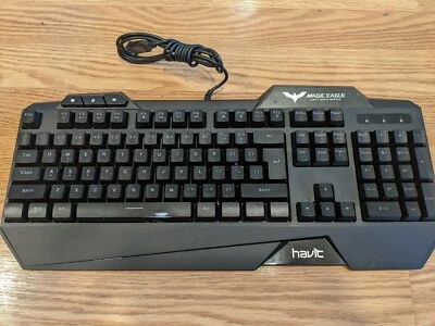 Magic Eagle Havic GAMING KEYBOARD Blue Red Green Back Lit Multi-colored USB - Image 1 of 3