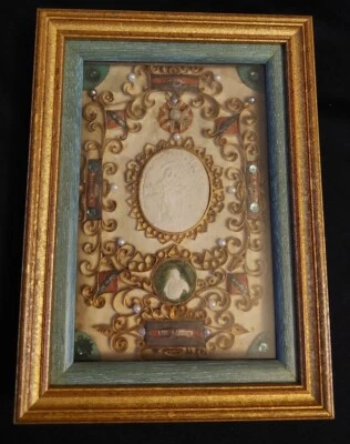 Superbe Grand  Reliquaire Paperolles Ex Voto  Du 18eme Siecle Saint Martin  - Photo 1/4