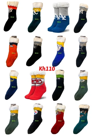 NFL,MLB Team Colorblock Footy Slippers -women's Size 6-10/ Men's 5-9 Non Skid Cover