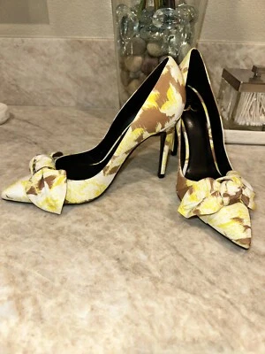 TED BAKER London - Ryana Tapestry Pointed Toe Bow Pump Heels - Image 1 of 4