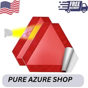 Slow Moving Vehicle Sign 2 Pack 7 x 8 Diamond Grade Reflective Slow Moving Decal - Picture 1 of 5