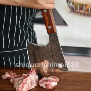 Stainless Steel Cleaver Knife Kitchen Sharp Bone Cleaver Chopper Butcher Knife - Picture 1 of 12