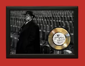 Notorious Big Poster Art Wood Framed 45 Gold Record Display C3 - Picture 1 of 3