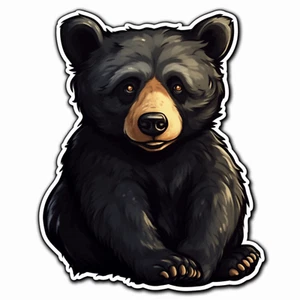 Calcomanía de vinilo para parachoques ventana vehículo portátil taza oso negro - Imagen 1 de 10
