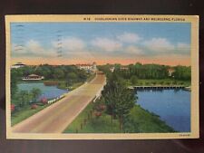 Overlooking Dixie Highway & Melbourne, FL - Linen, 1946, Rough Edges