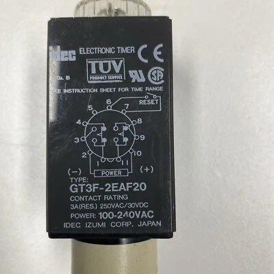 IDEC GT3F-2EAF20 Electronic Timer Relay 120-240V-AC B57 - Image 1 of 4