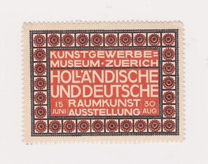 POSTER STAMP CINDERELLA 1912 KUNSTGEWERBE MUSEUM ZUERICH HOLLÄNDISCHE JUGENDSTIL