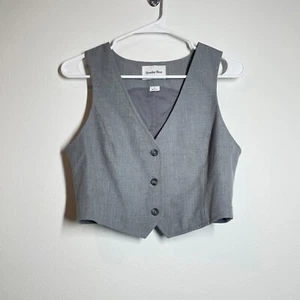 Sunday Best Vest Women 6 Gray Sylvie Three Button Office Siren Capsule Career - Picture 1 of 10