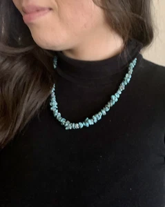 Navajo Rough Turquoise Bead Necklace - Picture 1 of 7