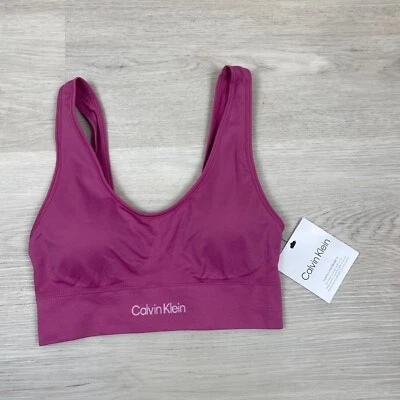 Calvin Klein Lightly Lined Bralette Size Small Pink QP2792O - Image 1 of 4