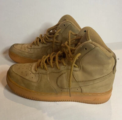 Nike Air Force 1 Youth Boy Size 6.5 6.5Y High Flax Wheat Style # 922066-203 - Image 1 of 4