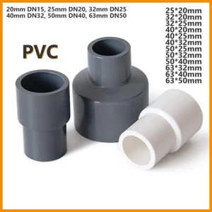 PVC Gerade Reduzierstück Rohrverbinder Adapter Klebemuffe Fittings DN15-DN50 - Picture 1 of 6