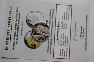 ๐งญ๐ฉ๐ช GERMANY 10 EURO 2011 SILVER GOLD ENAMEL SKY ALPINE W/ COA B79 #197 BX9 - Picture 1 of 7