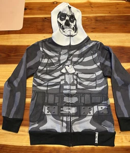 Fortnite Boys Medium Full Face Zip Long Sleeve Black Gray Hoodie Pre-owned - Picture 1 of 12