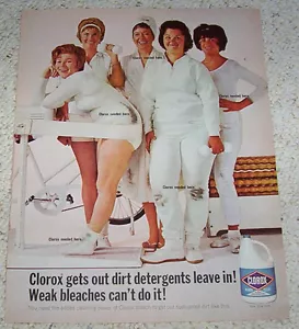 1965 vintage print ad - Clorox laundry Bleach exercise ladies Procter Gamble - Picture 1 of 1