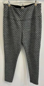 Chicos Zenergy Gray Black Polka Dot High Waisted Pull On Pants Stretch Size 2 - Picture 1 of 10