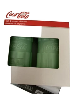 TableCraft Coca-Cola / Coke Jadeite Green Glass Salt & Pepper Shaker Set New - Picture 1 of 11