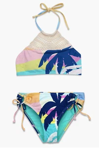 Hobie L4071 Girls Hanalei Bay Crochet High Neck with Hipster Bottoms Size 10 - Picture 1 of 4