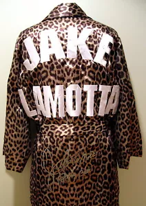 Jake LaMotta Raging Bull Autographed Leopard Boxing Robe ASI Proof - Picture 1 of 3