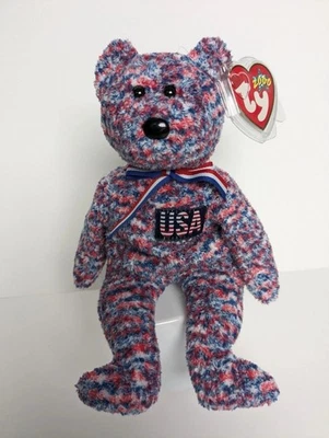 TY Beanie Baby - USA the Bear 2000 (8.5 Inch) -  w Mint Tags Patriotic Vintage - Image 1 of 2
