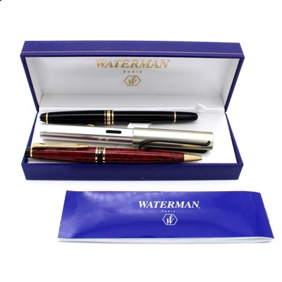Lote de 3 plumas estilográficas Montblanc Meisterstuck Waterman Lamy #M1196-2 Foto 1 de 4