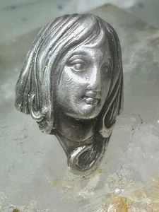 Anillo de cara vintage dama cara figurativa talla 6 plata esterlina mujeres - Imagen 1 de 12